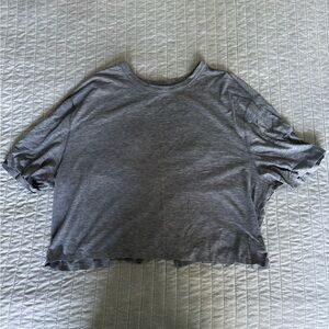 lululemon Charcoal Gray Women's Short Sleeve Open-Back Tee
